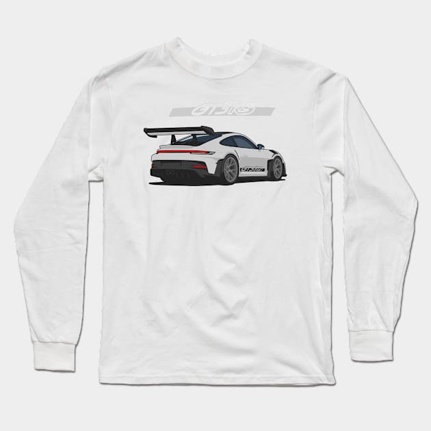 Rear car 911 gt3 rs grey Long Sleeve T-Shirt by creative.z